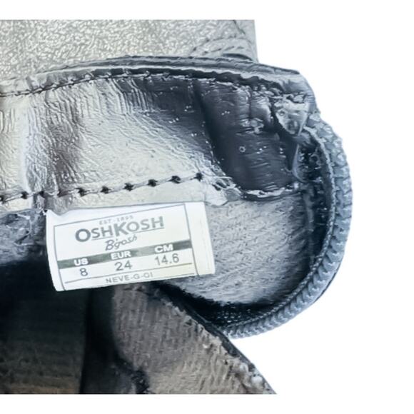 OshKosh Gunmetal Glitter Ankle Booties - Girls Size 8 - Picture 7 of 8